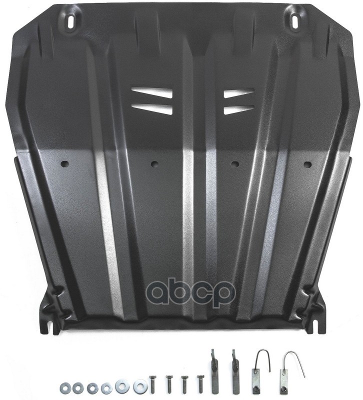 Защита картера двигателя и КПП Nissan, Renault Qashqai,xTrail, Koleos крепеж в комплекте сталь 1.5 мм черный АвтоБроня АВТОБР...