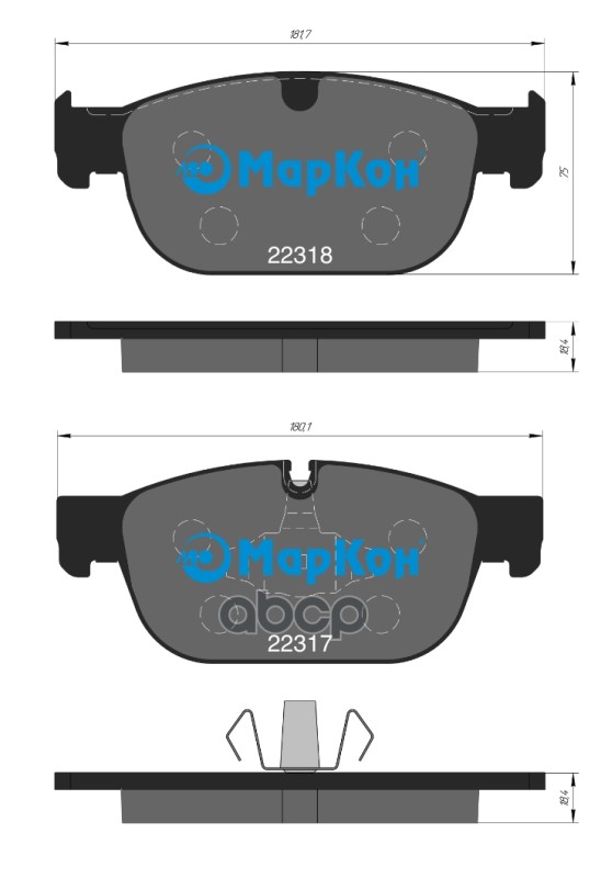 Колодки тормозные дисковые передн. к-т VOLVO C40 (539). S60 III (ZS)  S90 II (PS)  XC40 (XZ)  XC60 I МарКон арт. 508900184