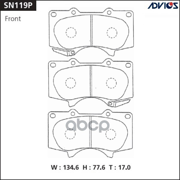 Дисковые Тормозные Колодки Advics Sn119p ADVICS арт. SN119P