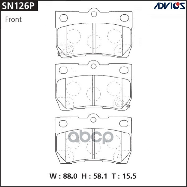 Дисковые тормозные колодки ADVICS SN126P ADVICS арт. SN126P