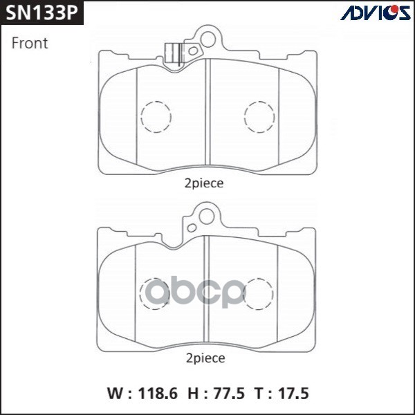 Дисковые Тормозные Колодки Advics ADVICS арт. SN133P