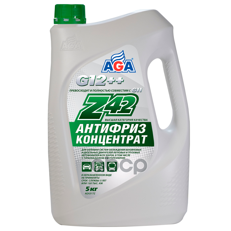 Антифриз Z42  концентрат  зеленый  5кг  G-12++ AGA арт. aga317z