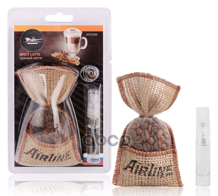 Ароматизатор Кофе в мешочке со спреем пряный латте (AFCO200) AIRLINE арт. AFCO200