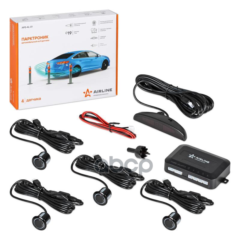 Парковочный радар (4 датчика, светодиодный) APS-4L-01 AIRLINE арт. APS-4L-01