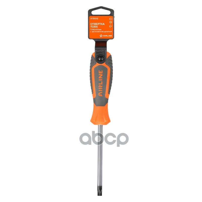 Отвертка TORX TX40x100мм  магнитный наконечник  пласт.подвес (ATBX012) AIRLINE арт. atbx012