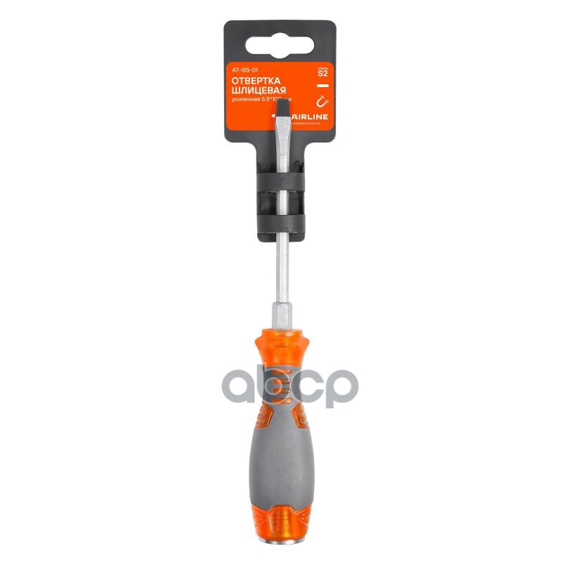 Отвертка шлицевая усиленная под ключ магнитная SL5*1.0*100мм (AT-IS5-01) AIRLINE арт. ATIS501