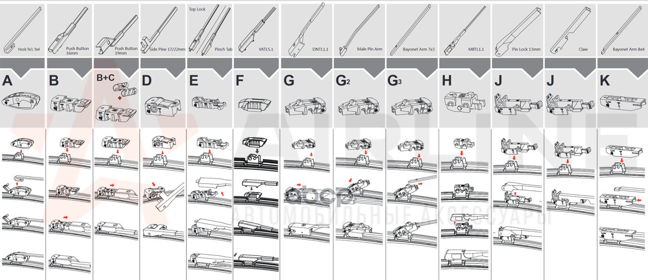 Щетка стеклоочистителя бескаркасная 600мм (24") AWB-BK-600 AIRLINE арт. AWB-BK-600