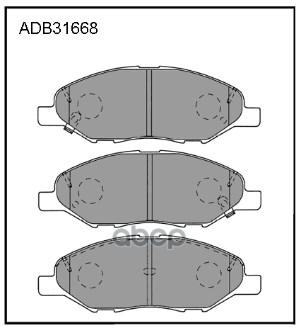 Колодки тормозные передние LADA Vesta NG 15->  Iskra 25-> / Nissan Micra 03-10  Note 06-12  Tiida 04 ALLIED NIPPON арт. adb31668