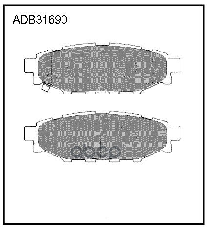 Колодки тормозные задние Subaru Forester 08-13  12->  Impreza 07->  Legacy IV  V  Outback 09-14 ALLIED NIPPON арт. adb31690