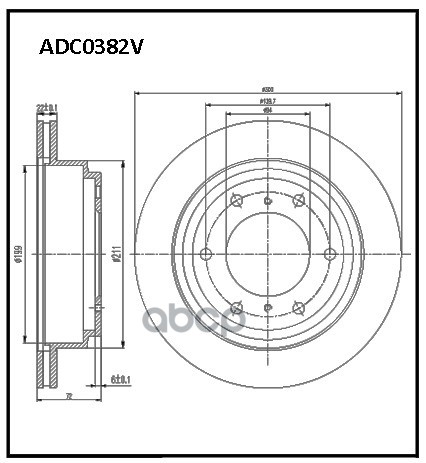 Диск Тормозной Вентилируемый | Перед | ALLIED NIPPON арт. ADC0382V