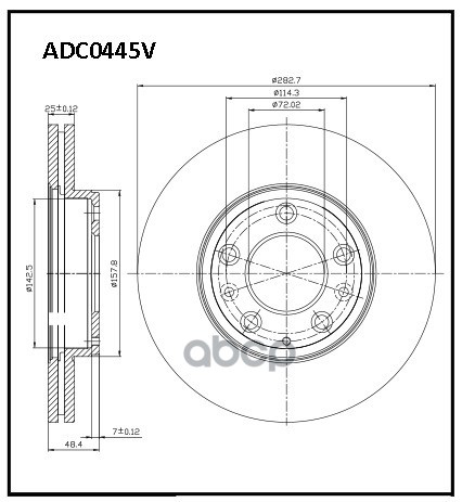 Диск Тормозной | Перед | ALLIED NIPPON арт. ADC0445V