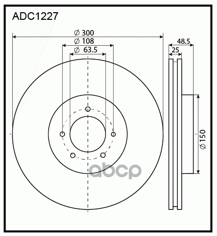 Диск Тормозной | Перед | ALLIED NIPPON арт. ADC1227V