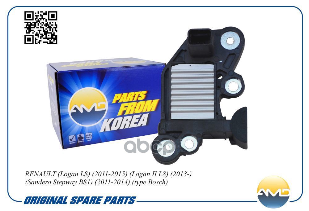 Регулятор Напряжения генератора RENAULT (Logan/Sandero/Sandero Stepway)(type Bosch AMD AMD.EL1529 AMD арт. AMD.EL1529