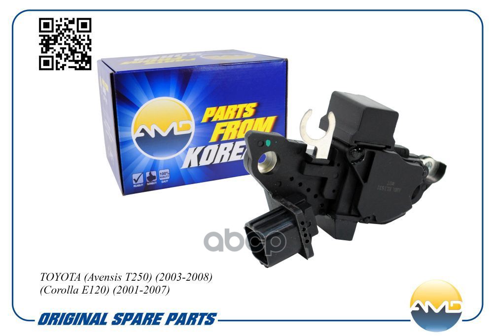 Регулятор напряжения генератора TOYOTA Avensis T250, 2003-2008, Corolla E120, 2001-2007 AMDEL1531 AMD арт. AMDEL1531