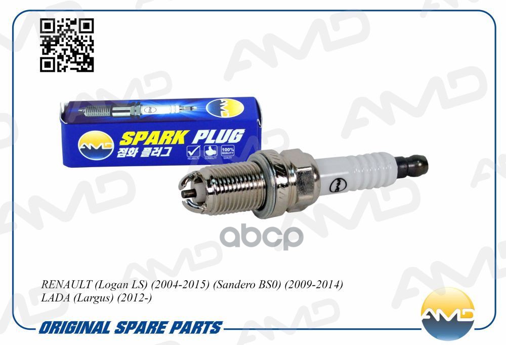 Свеча зажигания (Nickel) RENAULT Logan LS, 2004-2015, Sandero BS0, 2009-2014, Duster HSA/M, 2011-2015, LADA Largus, 2012- AMD...