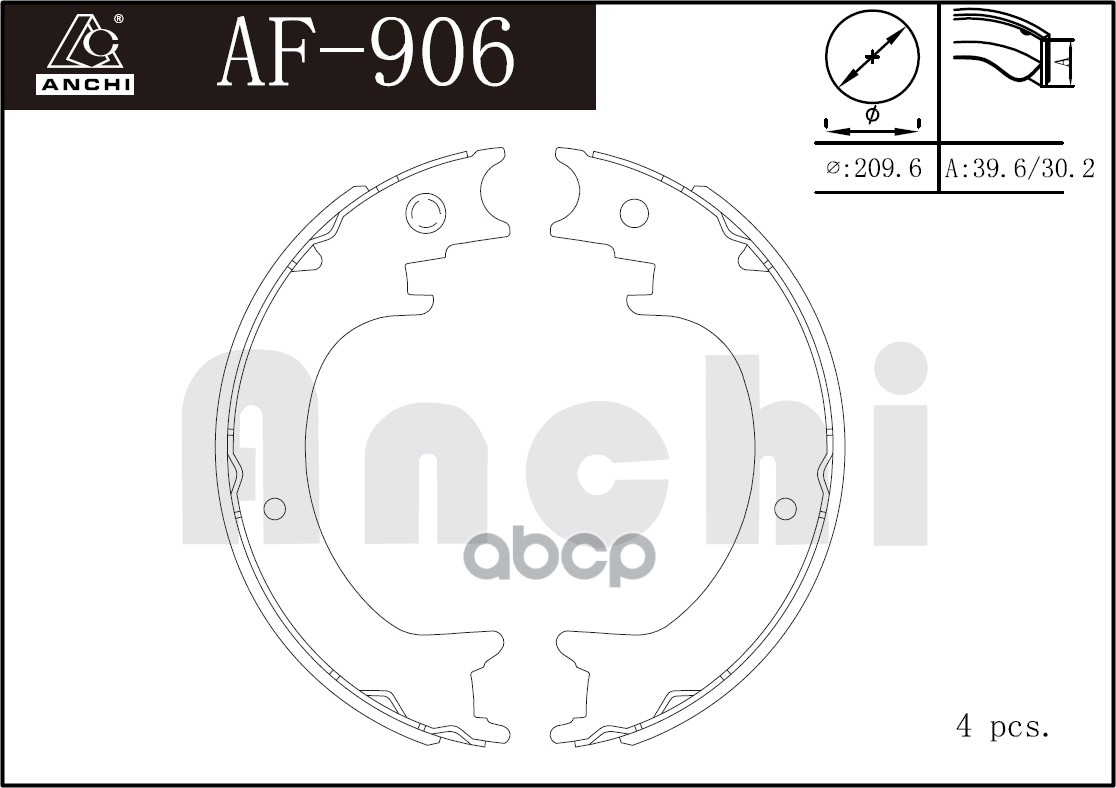 Тормозные Колодки Ручника Lexus Rx  04-, Toyota, Subaru 05- ANCHI арт. AF906
