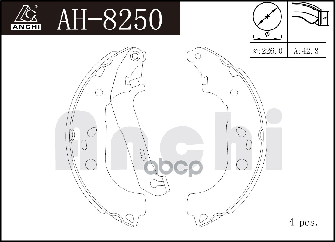 Тормозные Колодки Барабанные Ford Focus Ii 04- ANCHI арт. AH8250