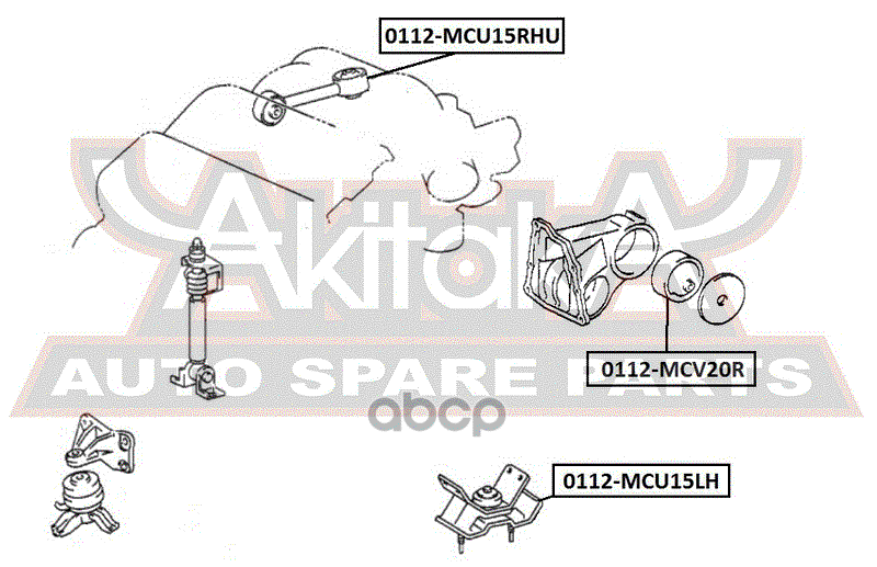 Подушка двигателя задняя TOYOTA TOYOTA CAMRY SXV2#/MCV2# 1996-2001 ASVA арт. 0112-mcv20r