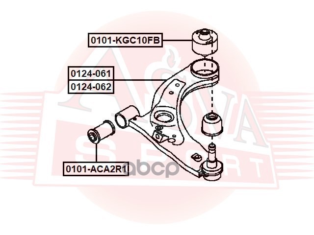 РЫЧАГ ПЕРЕДНИЙ ПРАВЫЙ ASVA арт. 0124061