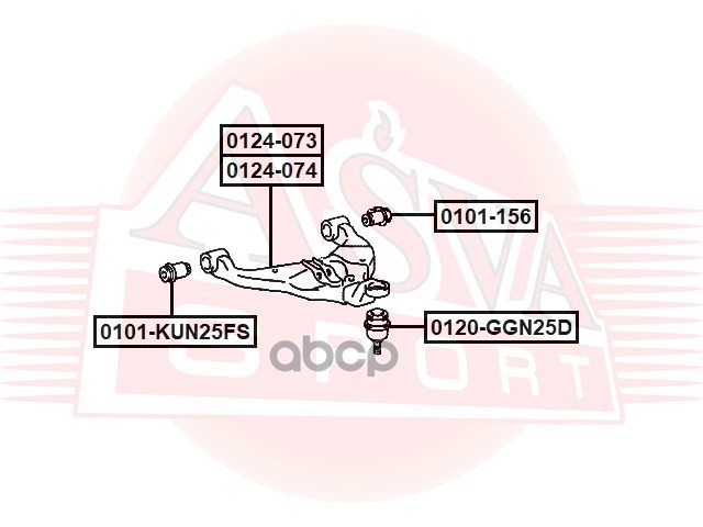 Рычаг передний нижний правый ASVA арт. 0124073