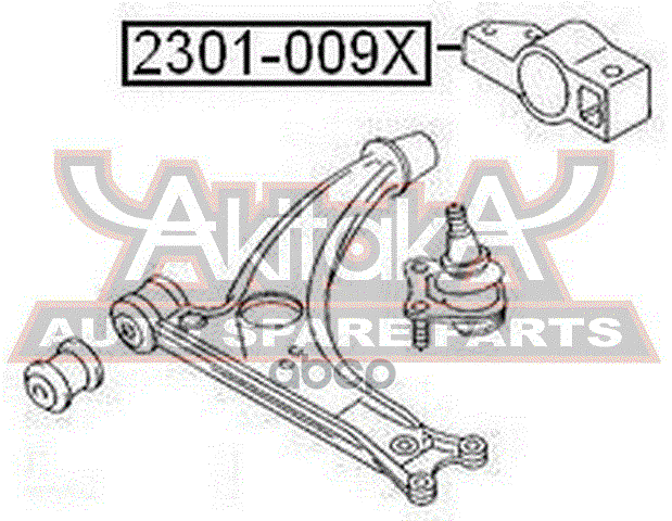 САЙЛЕНТБЛОК ПЕРЕДНЕГО РЫЧАГА ЗАДНИЙ БЕЗ КРОНШТЕЙНА ASVA арт. 2301009X