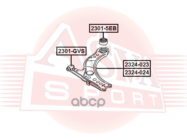 РЫЧАГ НИЖНИЙ ЛЕВЫЙ ASVA арт. 2324024