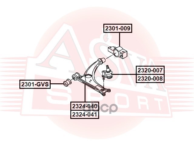 РЫЧАГ ПЕРЕДНИЙ НИЖНИЙ ЛЕВЫЙ ASVA арт. 2324040