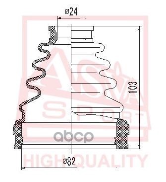 ПЫЛЬНИК ШРУС (КОМПЛЕКТ БЕЗ СМАЗКИ) 23x76x101 ASVA арт. ASBTINACA30