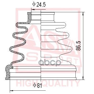 ПЫЛЬНИК ШРУС (КОМПЛЕКТ БЕЗ СМАЗКИ) 24x79x82 ASVA арт. ASBTINB25