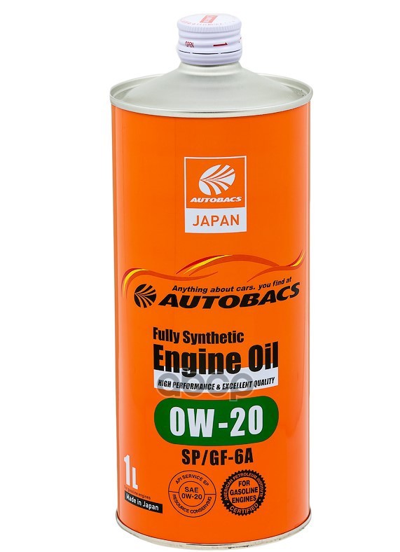 AUTOBACS Масло моторное AUTOBACS ENGINE OIL 0W-20 SP GF-6A 1л A00032229