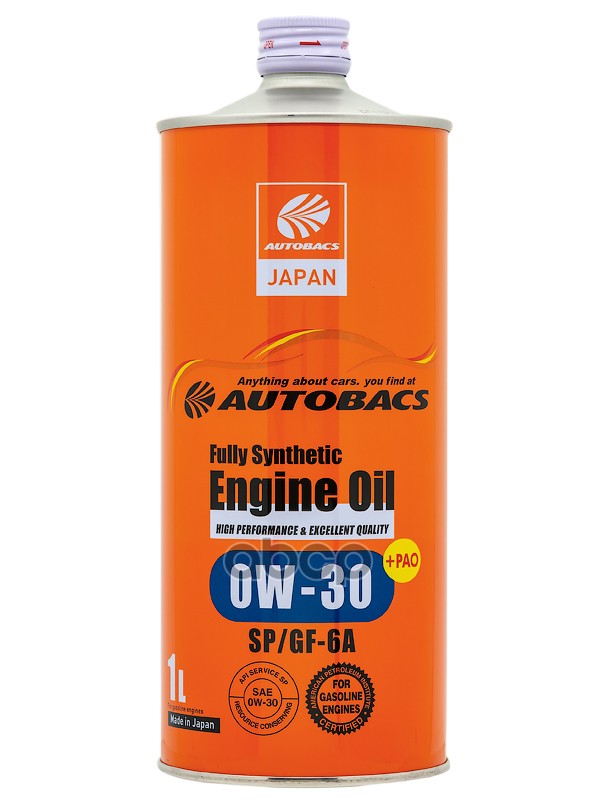 AUTOBACS Масло моторное AUTOBACS ENGINE OIL 0W-30 SP GF-6A 1л A00032233