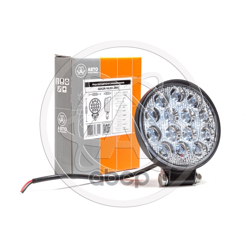 Фара Доп-Ая Slim Круглая, Рассеивмый Свет, 14 Диодов,42W, (115Х28х142) 12/24V Avtoelectrica Ae42r-14Led-28Pc AVTOELECTRICA ар...