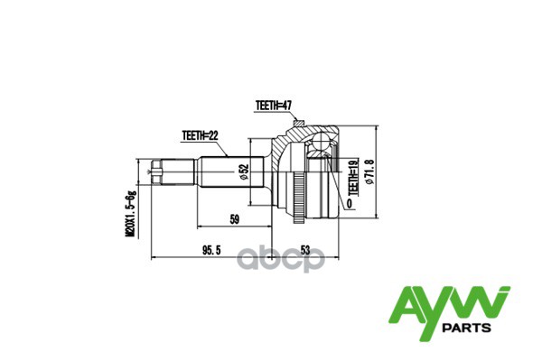 Шрус AYWIparts арт. AW1510130A