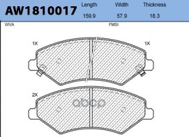 Колодка Тормозная AYWIparts арт. AW1810017