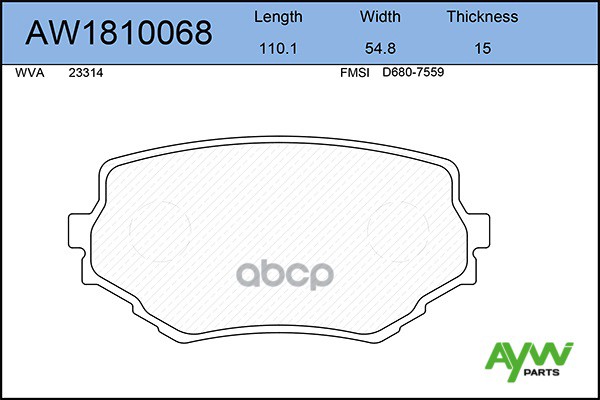 Колодки Тормозные Передние AYWIparts арт. AW1810068