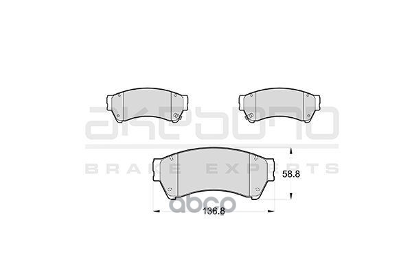 Колодки тормозные (Спереди) Ford Fusion 02-12 / Mazda 6 07-12 Akebono арт. AN-759WK