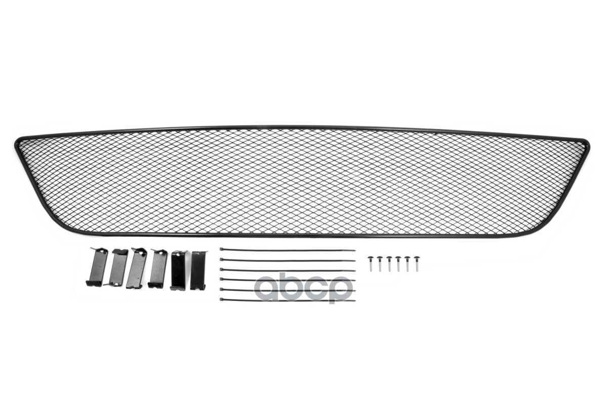 Сетка на бампер внешняя для SUZUKI SX4 2016-2021, черн., 15 мм, к-т 1шт., без адаптивного круиз-контроля / Сузуки Сх4 Arbori ...