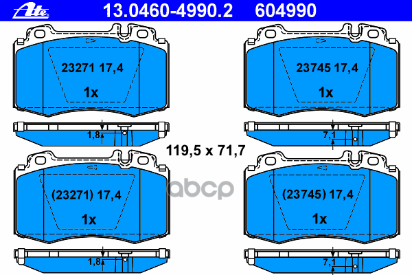 Колодки Тормозные Дисковые Передн, Mercedes-Benz: C-Class C 180 Kompressor/C 200 Cdi/C 200 Cdi/C 200 Cdi/C 200 Cgi Kompressor...