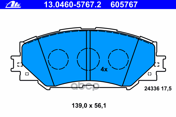 Колодки Тормозные Дисковые Передн, Lexus: Hs 250H 09-  Subaru: Trezia 1.3/1.4 D 11-  Toyota: Auris 1.4 Vvti/1.6/1.6 Vvti 06-,...