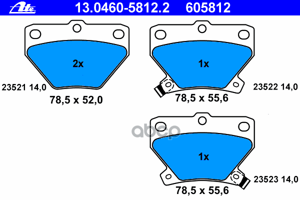 Колодки Тормозные Дисковые Задн, Toyota: Celica 1.8 16V Ts/1.8 16V Vt-I 99-05, Corolla 1.4 Vvt-I/1.6 Vvt-I/2.0 D-4D 01-07, Co...