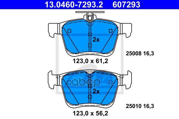 Колодки Тормозные Дисковые Audi A3 1.2/1.4/1.8/1.6D/2.0D 04/12- Ate арт. 13.0460-7293.2