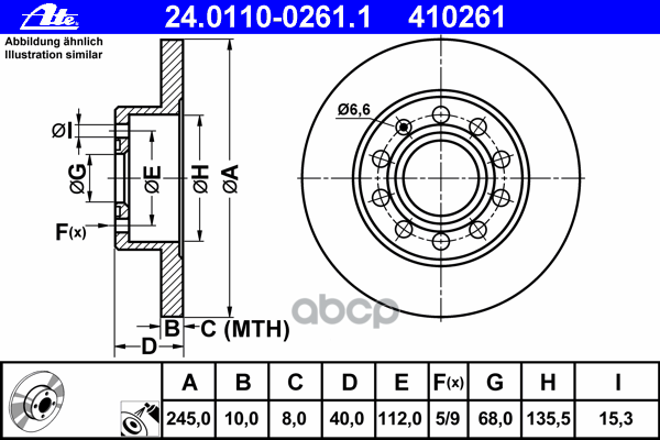 Диск Тормозной Задн, Audi: 80 S2 Quattro 91-94, 80 Avant S2 Quattro 91-96, A4 1.6/1.8 T/1.8 T Quattro/1.9 Tdi/1.9 Tdi Quattro...