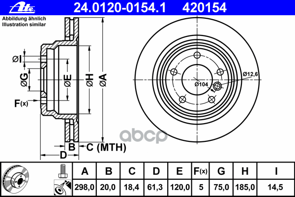 Диск Тормозной Задн, Bmw: 5 520 D/520 I/523 I/525 D/525 I/525 Td/525 Tds/528 I/530 D/530 I/535 I/540 I 95-03, 5 Touring 520 D...