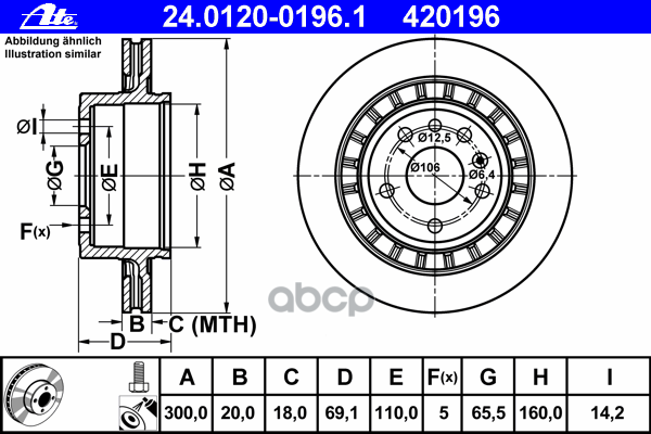 Диск Тормозной Задн, Saab: 9-5 2.3 Turbo/3.0 Tid/3.0 V6t 97-, 9-5 Универсал 2.3 Turbo/3.0 Tid/3.0 V6t 98- Ate арт. 24.0120-01...