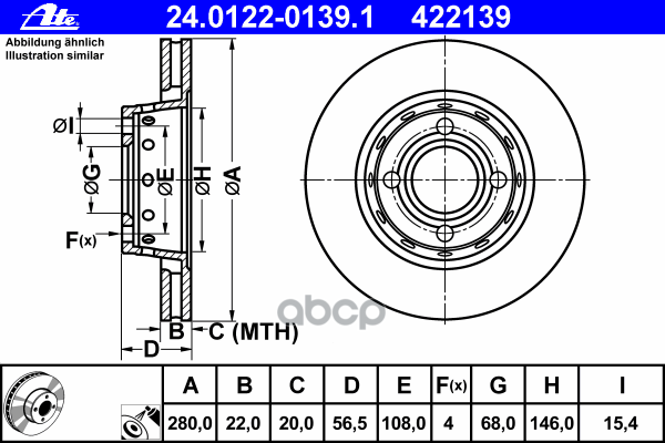 Диск Тормозной Передн, Audi: 80 1.6/1.6 E/1.9 Td/2.0/2.0 E/2.0 E 16V/2.0 E 16V Quattro/2.0 E Quattro/2.3 E/2.3 E Quattro/2.6/...
