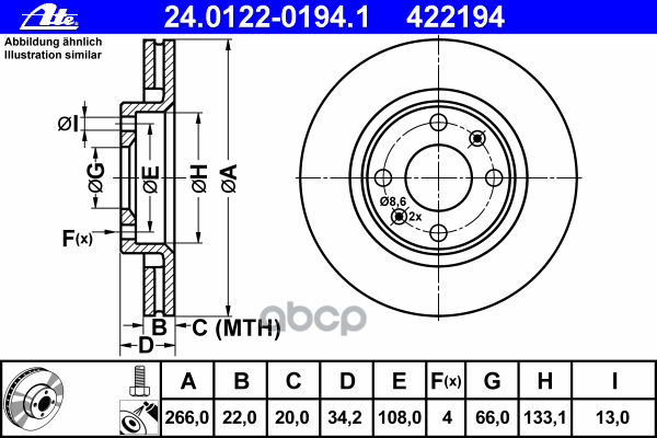 Диск Тормозной Передн, Citroen: Berlingo 1.1 I/1.4/1.4 Gnc/1.4 Hybrid/1.4 Bivalent/1.4 I/1.4 I Bivalent/1.6 16V/1.6 Hdi 110/1...