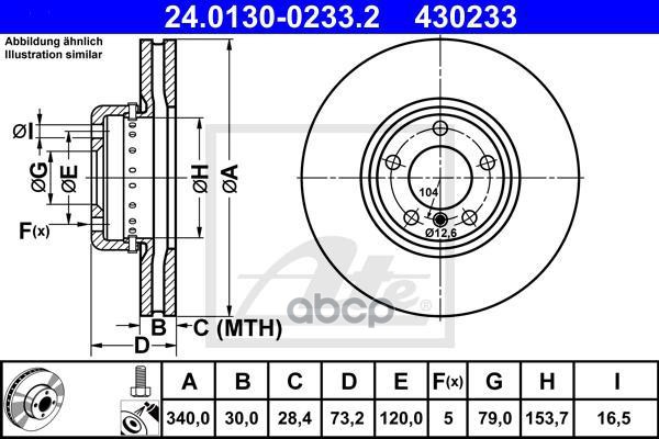 Диск Тормозной Передн, Двухсоставной, Bmw 1 (F20/F21) 11-, 2 (F22/F23) 13-, 3 (F30/F31/F34) 12-, 4 (F32/F33/F36) 13- Ate арт....