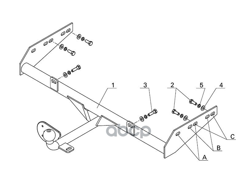 Фаркоп Тип Шара H Granta (Сед., Л/Б) / Kalina (Сед., Ун., Cross) / 2117Ун.(До 2013Г) / 2118Сед.(До 2013Г) / 2190 S/Uni 2004-0...