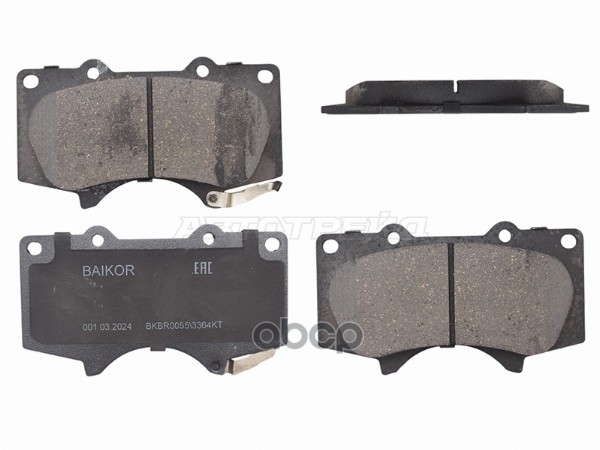 Колодки Тормозные (Спереди) Mitsubishi Pajero 06-20 / Toyota Hilux Pick Up 97-20 / Land Cruiser Prad BAIKOR арт. BKBR0042