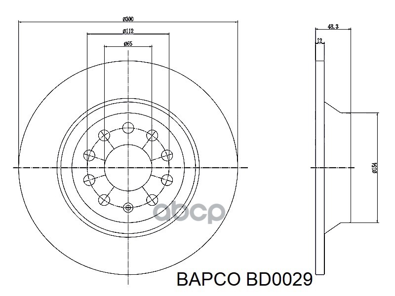 Диск Тормозной Задний , Bapco Bd0029 BAPCO арт. BD0029